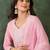 Women's Beautiful Thread Work Cotton Blend Fabric Flared Kurta Pant and Dupatta Set
