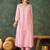 Women's Beautiful Thread Work Cotton Blend Fabric Flared Kurta Pant and Dupatta Set