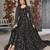 BLACK COLOR CORDING HEAVY SEQUINS NET SEMI STICHED PANT STYLE GOWN