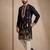 Mens designer black kurta trouser set