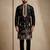 Mens designer black kurta trouser set
