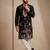 Mens designer black kurta trouser set