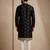 Mens designer black kurta trouser set