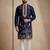 Mens designer navy blue kurta trouser set