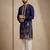 Mens designer navy blue kurta trouser set