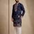 Mens designer navy blue kurta trouser set