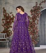 Exquisite Purple Cording Heavy Sequins Net Pant-Style Gown
