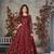 Red Cording Heavy Sequins Net Semi-Stitched Gown Suite