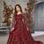 Red Cording Heavy Sequins Net Semi-Stitched Gown Suite