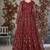 Red Cording Heavy Sequins Net Semi-Stitched Gown Suite