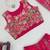 Rani pink colour tibby silk shrug sharara set with embroidered blouse