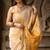 Ivory colour tissue linen cotton saree with running blouse