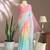 Pink colour ready to wear georgette saree with lace border