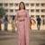 Pink colour imported sequins saree with mulberry silk blouse