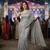 Grey colour imported sequins saree with mulberry silk blouse