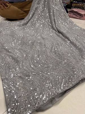 Grey colour imported sequins saree with mulberry silk blouse 2