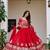 red colour Heavy Fox Georgette Embroidered Lehenga Choli Set
