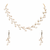 White freshwater pearl necklace and earring set, gold wire branch design, bridal jewellery