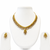 Gold-toned floral necklace and earrings set with pearl drops, traditional indian jewellery