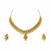 Gold-toned floral necklace and earrings set with pearl drops, traditional indian jewellery