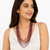 Multi-layer purple beads maala necklace, oval glass beads with pearl spacers, 22 inches
