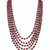 Multi-layer purple beads maala necklace, oval glass beads with pearl spacers, 22 inches