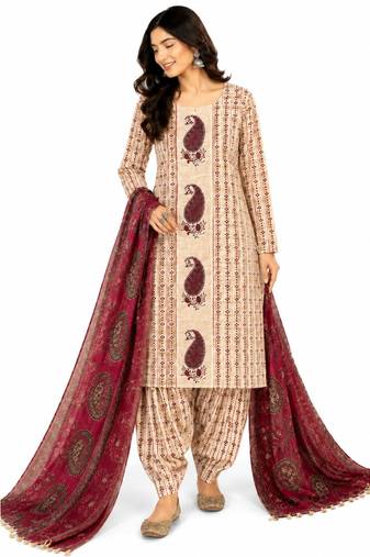 Women's Pure Cotton Unstitched Salwar Suit Material With Dupatta