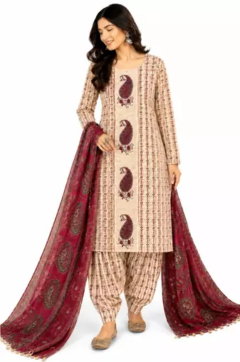 Women's Pure Cotton Unstitched Salwar Suit Material With Dupatta