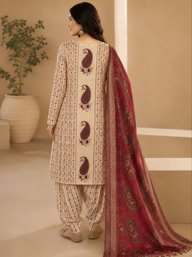 Women's Pure Cotton Unstitched Salwar Suit Material With Dupatta