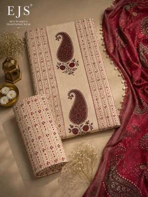 Women's  Cotton Unstitched Salwar Suit Material With Dupatta 4