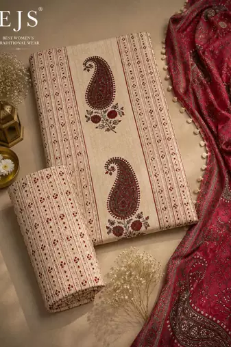 Women's Pure Cotton Unstitched Salwar Suit Material With Dupatta