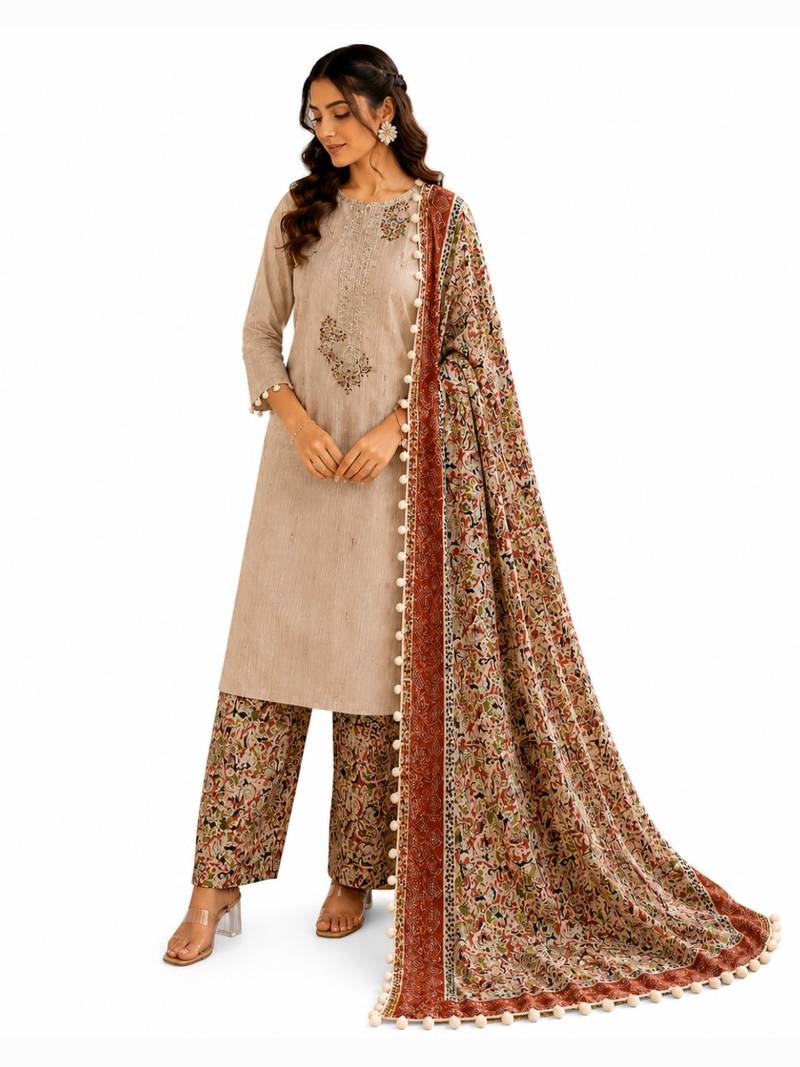 Women's Pure Cotton Unstitched Salwar Suit Material With Dupatta