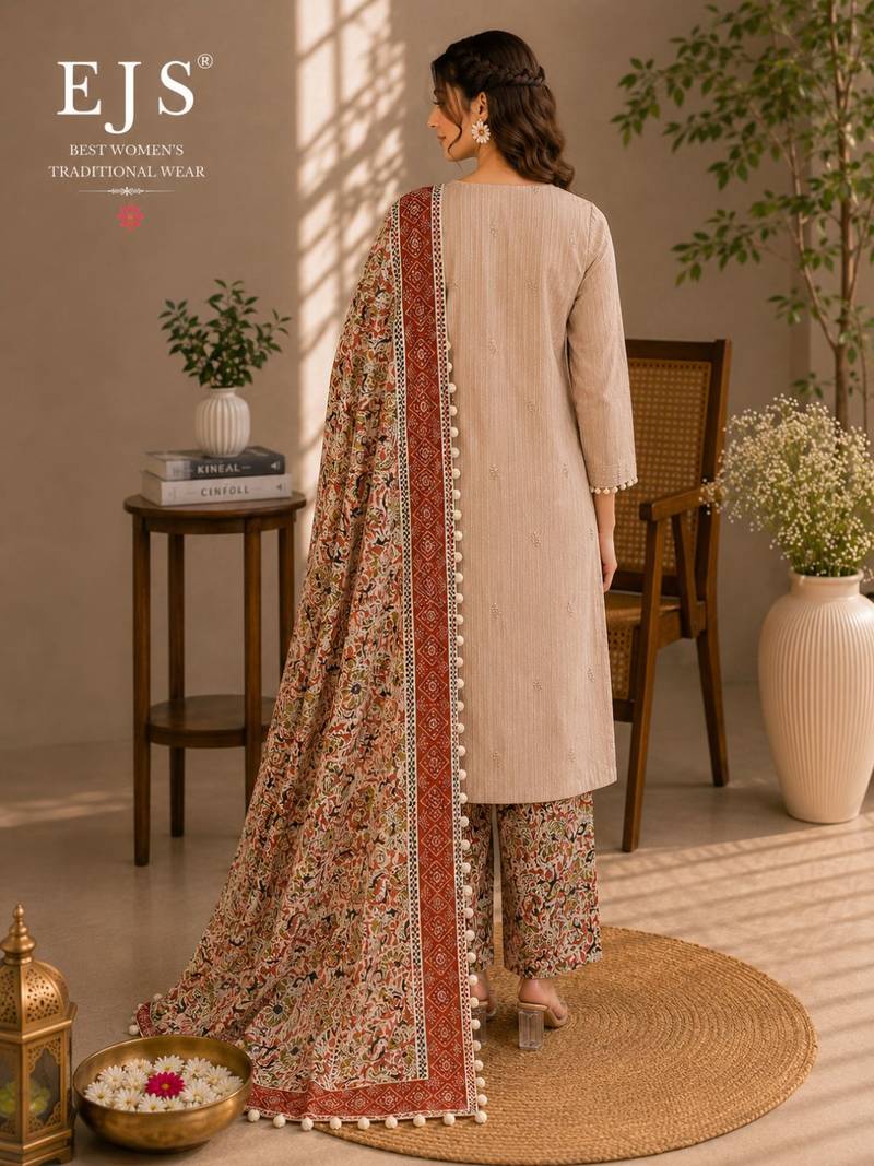 Women's Pure Cotton Unstitched Salwar Suit Material With Dupatta