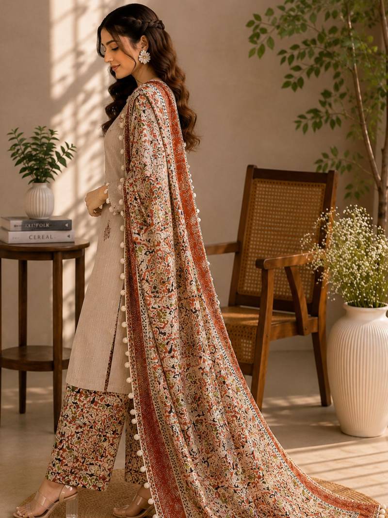 Women's Pure Cotton Unstitched Salwar Suit Material With Dupatta