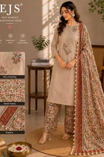 Women's Pure Cotton Unstitched Salwar Suit Material With Dupatta