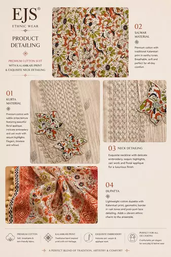 Women's Pure Cotton Unstitched Salwar Suit Material With Dupatta