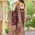 soft satin banarasi maroon saree with heavy jacquard border motif weaving latest ethnic saree collection