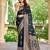 soft satin banarasi blue saree with heavy jacquard border & paisley motif weaving latest ethnic saree collection