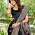 soft satin banarasi blue saree with heavy jacquard border & paisley motif weaving latest ethnic saree collection
