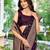 soft satin banarasi wine saree with heavy jacquard border & paisley motif weaving latest ethnic saree collection