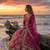 Hot Pink Bridal Lehenga Choli Dupatta Set Heavy Embroidery Wedding Lehenga Net For Women's