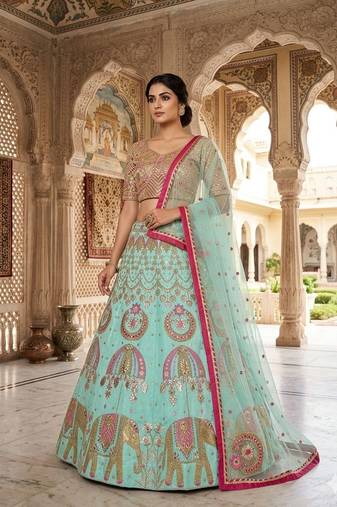 Sky Blue New Arrival Designer Lehenga for Wedding and Functions For Women's