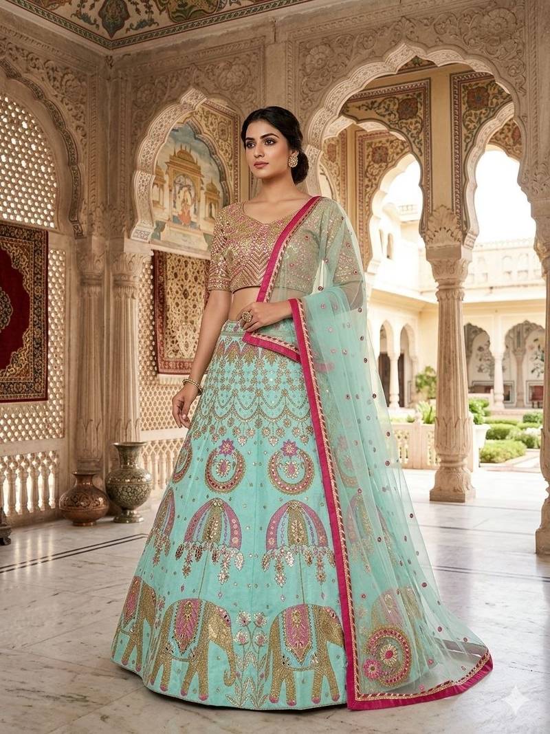 Sky Blue New Arrival Designer Lehenga for Wedding and Functions For Women's