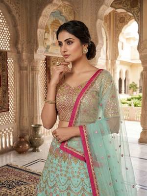 Sky Blue New Arrival Designer Lehenga for Wedding and Functions For Women's 2