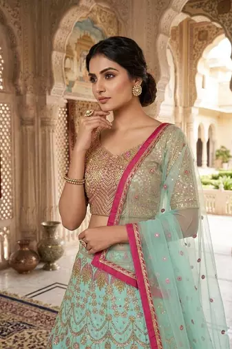 Sky Blue New Arrival Designer Lehenga for Wedding and Functions For Women's