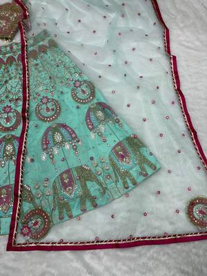 Sky Blue New Arrival Designer Lehenga for Wedding and Functions For Women's 4