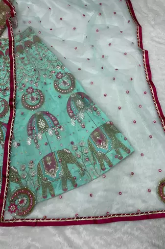 Sky Blue New Arrival Designer Lehenga for Wedding and Functions For Women's