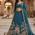 Teal Blue Designer Soft Net Lehenga Choli with Heavy Multi Thread Embroidery & Sequins Work For Women's
