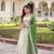 Off White ( Cream)  Silk Embroidered Umbrella Lehenga Festive WearFor Women's