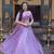 Lavender Zari Sequence Embroidery Work Lehenga Choli With Printed Dupatta For Women's